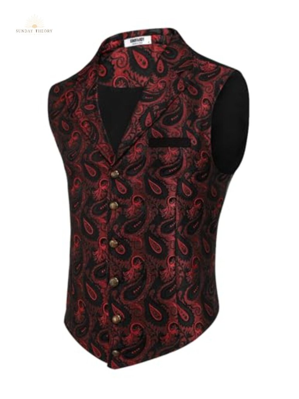 Men's Paisley Floral Suit Vest Slim Fit Formal Tuxedo Waistcoat